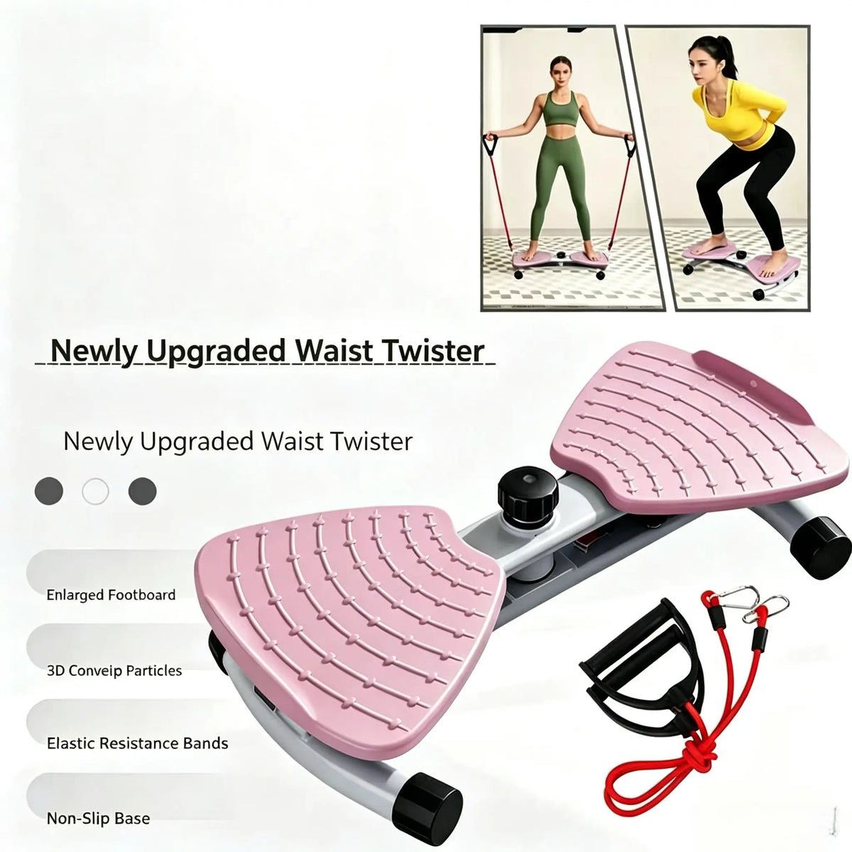 Enhanced Waist Twister Board with Resistance Bands - Core Strengthening Exercise Equipment for Home Fitness and Ab Training