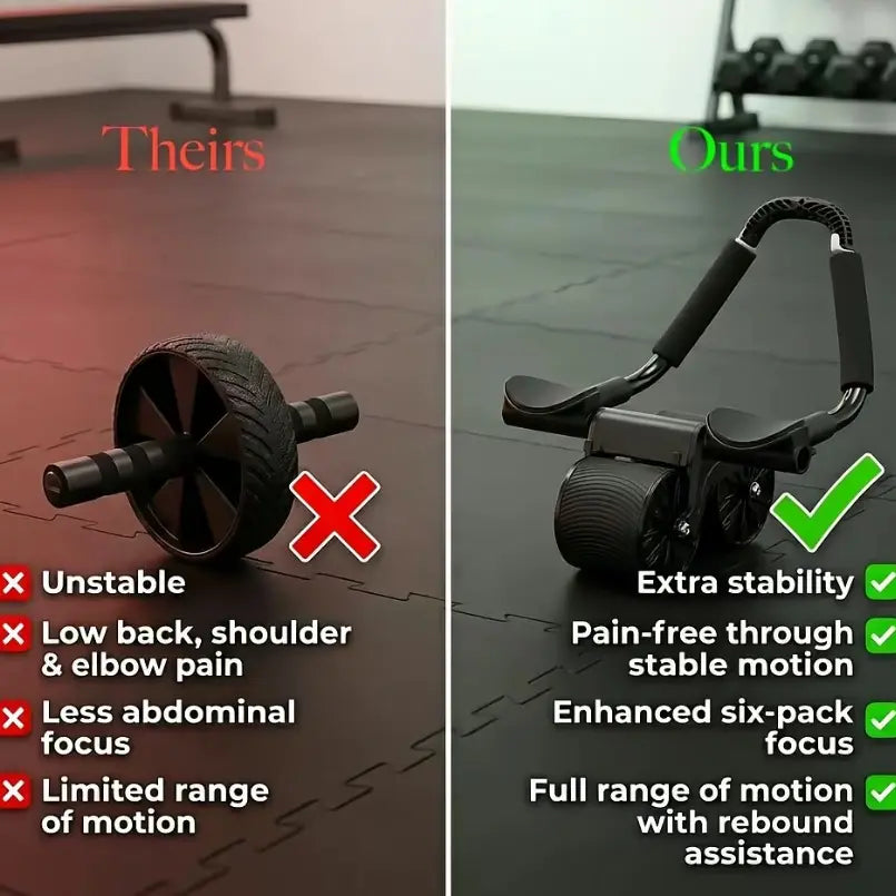 Automatic Rebound Abdominal Core Muscle Exercise Wheel with Timer - Professional Home Gym Equipment for Abdominal Workouts