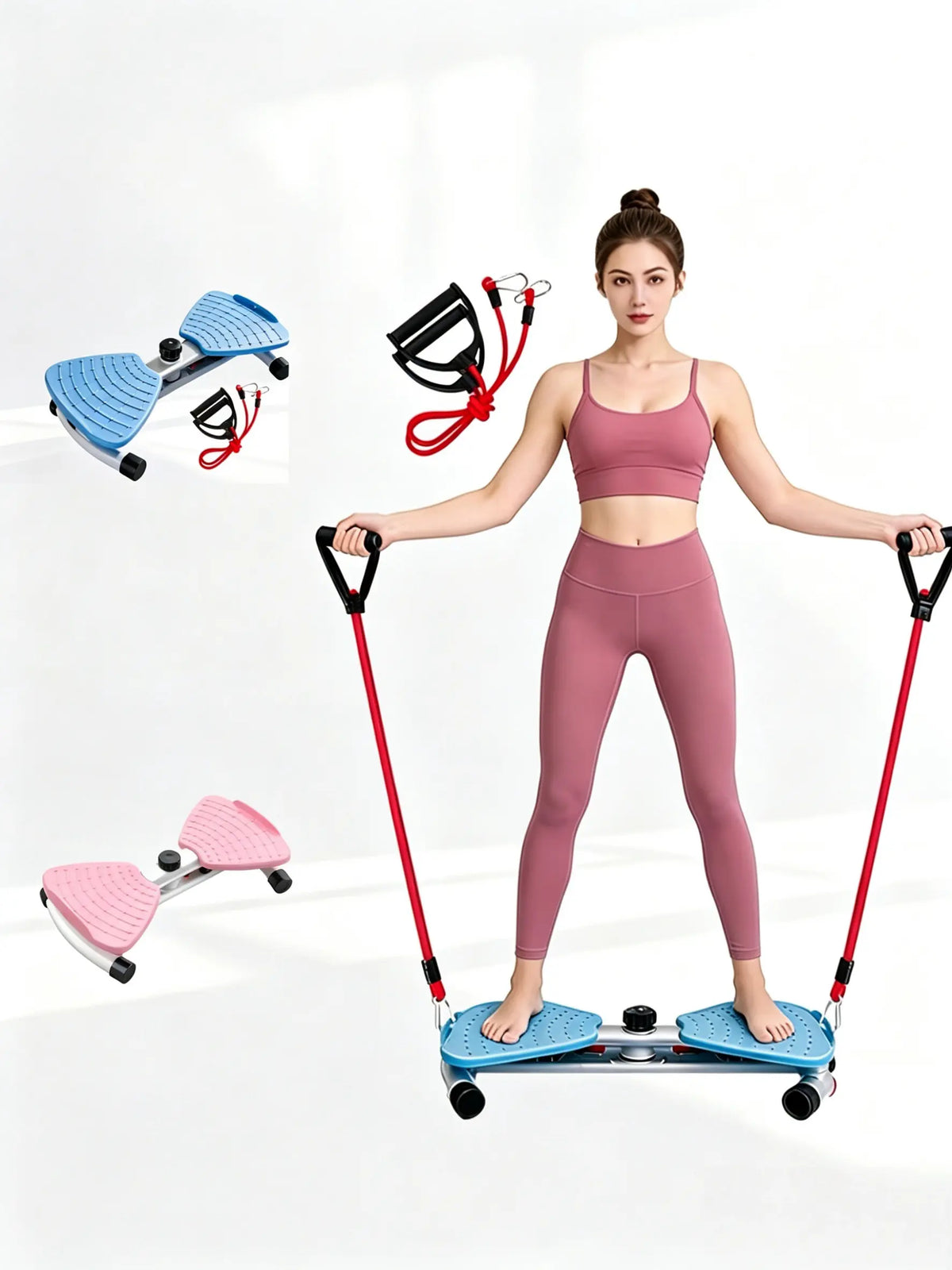 Enhanced Waist Twister Board with Resistance Bands - Core Strengthening Exercise Equipment for Home Fitness and Ab Training