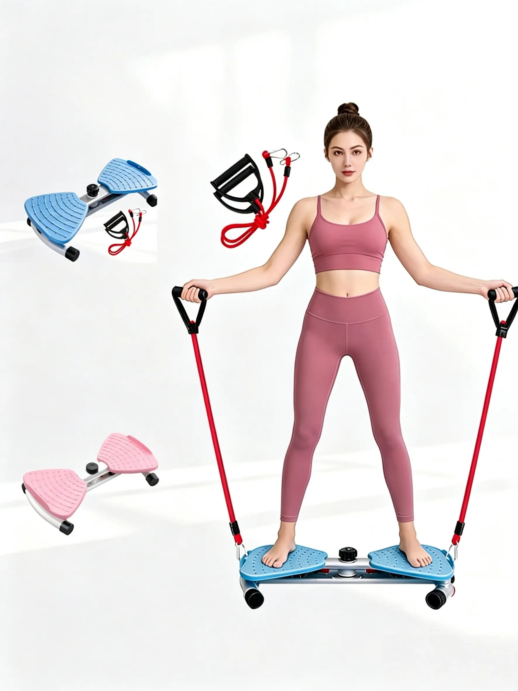 Enhanced Waist Twister Board with Resistance Bands - Core Strengthening Exercise Equipment for Home Fitness and Ab Training