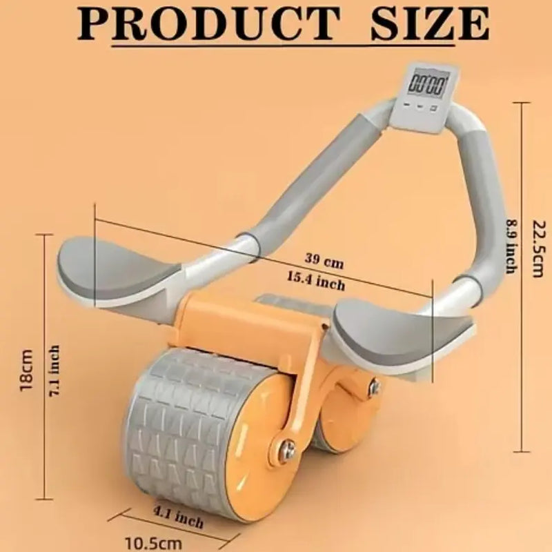 Automatic Rebound Abdominal Core Muscle Exercise Wheel with Timer - Professional Home Gym Equipment for Abdominal Workouts