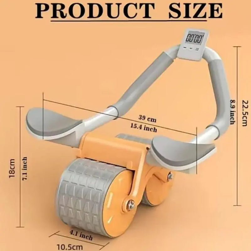 Automatic Rebound Abdominal Core Muscle Exercise Wheel with Timer - Professional Home Gym Equipment for Abdominal Workouts