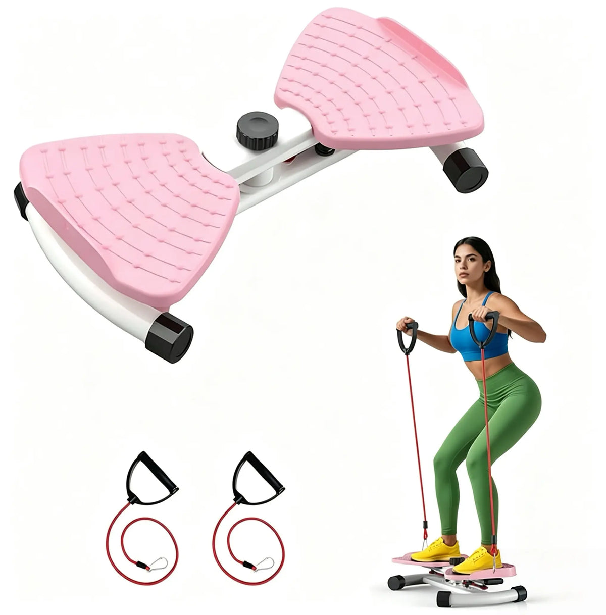 Enhanced Waist Twister Board with Resistance Bands - Core Strengthening Exercise Equipment for Home Fitness and Ab Training