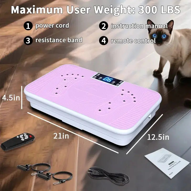 High-Performance Vibration Plate Exercise Machine - Versatile Compact Home Gym Equipment for All Genders with Adjustable Weight Capacity, Three Workout Modes, Remote Control, and Comprehensive Full Body Training for Core and Waist Twisting Exercises