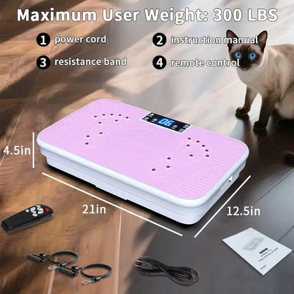 High-Performance Vibration Plate Exercise Machine - Versatile Compact Home Gym Equipment for All Genders with Adjustable Weight Capacity, Three Workout Modes, Remote Control, and Comprehensive Full Body Training for Core and Waist Twisting Exercises