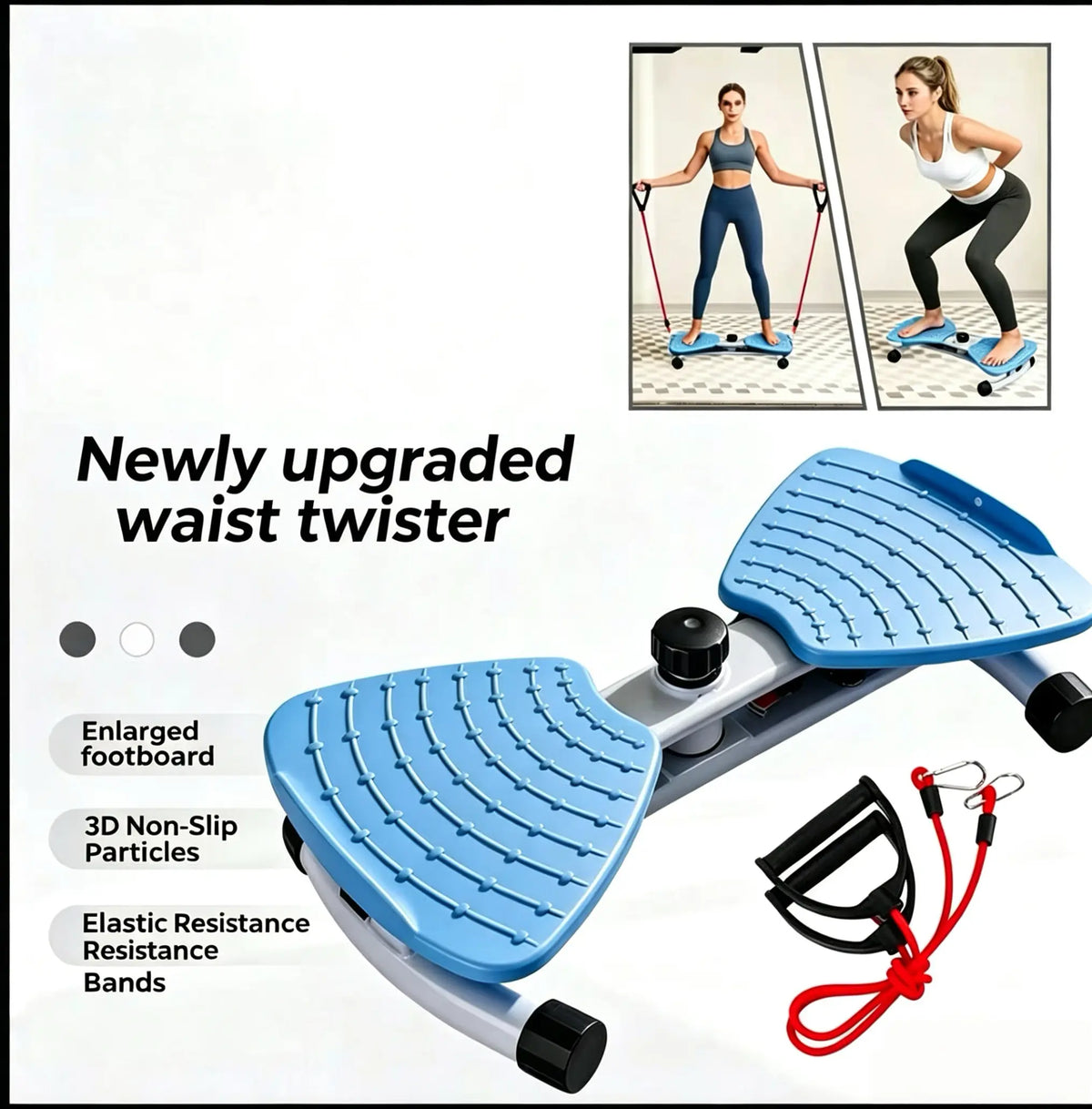Enhanced Waist Twister Board with Resistance Bands - Core Strengthening Exercise Equipment for Home Fitness and Ab Training