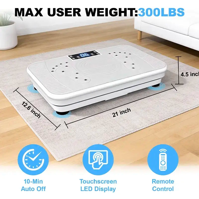 High-Performance Vibration Plate Exercise Machine - Versatile Compact Home Gym Equipment for All Genders with Adjustable Weight Capacity, Three Workout Modes, Remote Control, and Comprehensive Full Body Training for Core and Waist Twisting Exercises