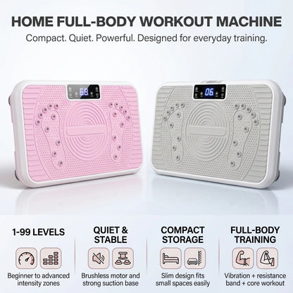 High-Performance Vibration Plate Exercise Machine - Versatile Compact Home Gym Equipment for All Genders with Adjustable Weight Capacity, Three Workout Modes, Remote Control, and Comprehensive Full Body Training for Core and Waist Twisting Exercises