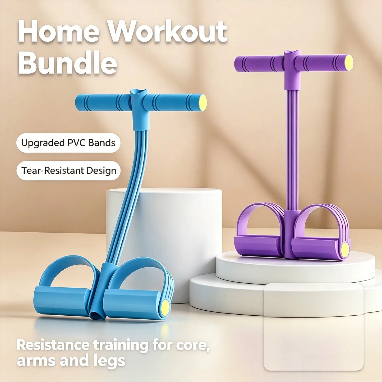 Adjustable Foam Non-Slip Resistance Band for Core and Lower Body Workouts - Portable Strength Training Equipment for Home Fitness