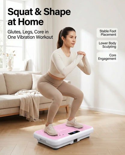 High-Performance Vibration Plate Exercise Machine - Versatile Compact Home Gym Equipment for All Genders with Adjustable Weight Capacity, Three Workout Modes, Remote Control, and Comprehensive Full Body Training for Core and Waist Twisting Exercises